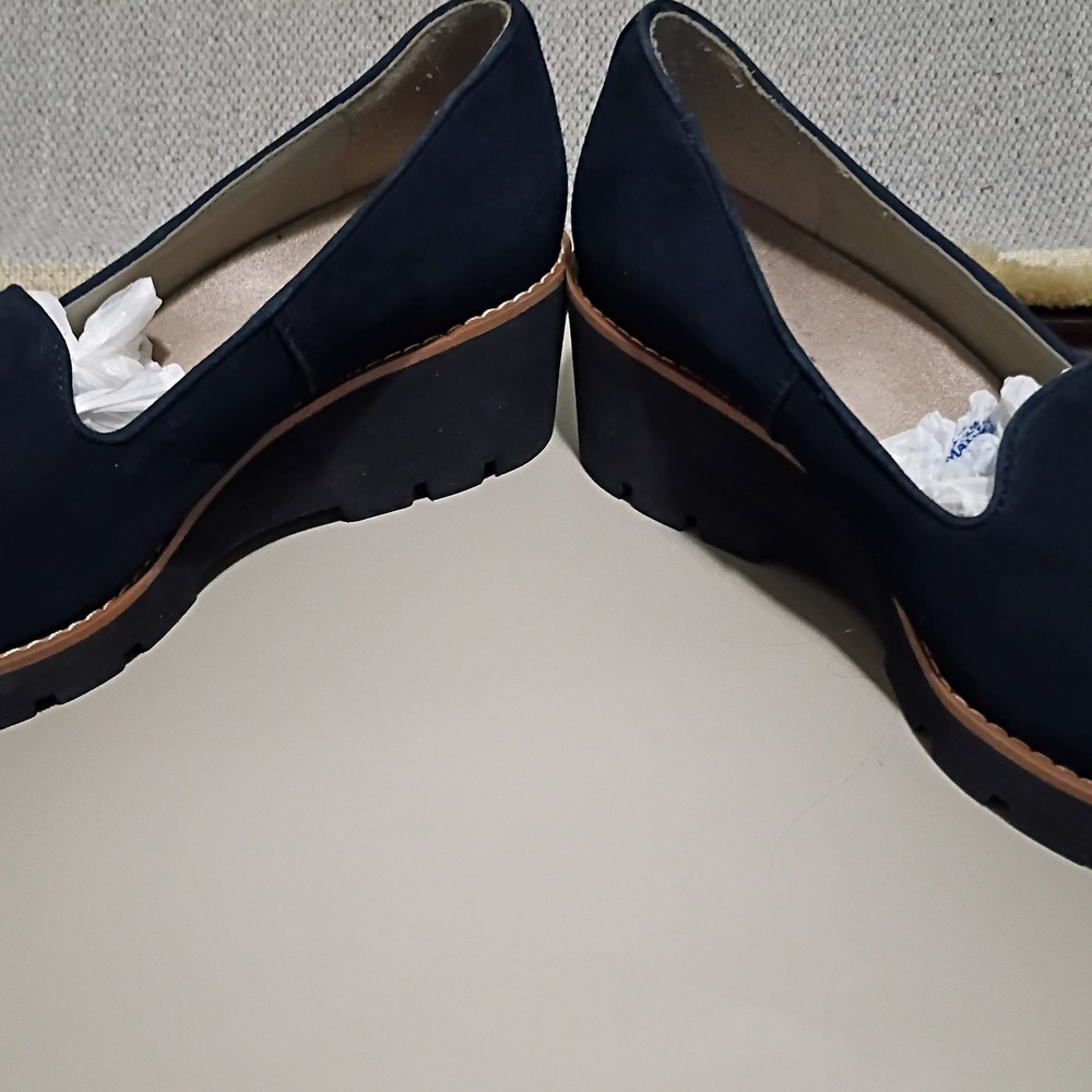 Vionic Willa Wedge Women 9.5 Navy Blue Water‎ Repellent Suede Street Loafers - Picture 3 of 9